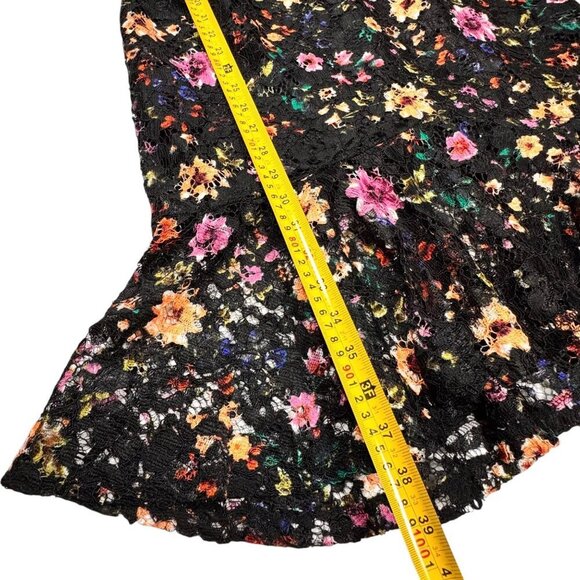 Guess Floral Lace Dress Sz.12 Black Spaghetti Straps Ruffle Fairy Event Party - Picture 10 of 15